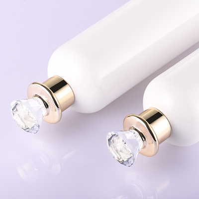 High Quality PET Round White Unilever Empty Airless Cosmetic Packaging Plastic Lotion Shampoo Bottles With Diamond Cap