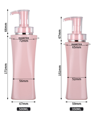 Empty 350ml 500 Ml Luxury Body Lotion Packaging Shower Gel Container Pink Shampoo Bottles