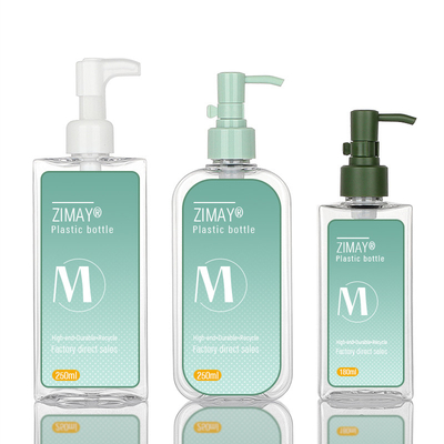 Clear Empty Round Body Lotion Cosmetics Packaging Containers Plastic Pump Facial Cleansing Oil Bottl