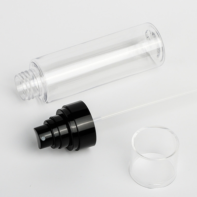 100ml Empty Clear Plastic Spray Bottle , Cylindrical Spray Bottle For Cosmetics