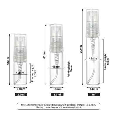 Travel Cosmetic Spray Bottle 5ML Clear Plastic Spray Bottles Recyclable
