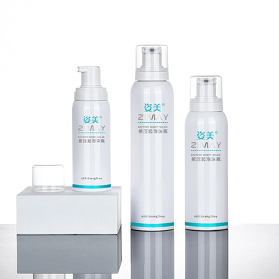Round 250ml Foaming Pump Bottle Screen Printing For Facial Cleanser