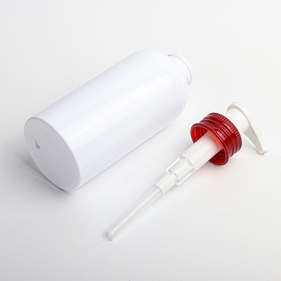 350ml 500ml White Red Pump Empty Shampoo Body Wash Plastic Round Container Lotion Bottles