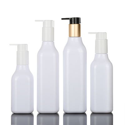 200ml 300ml 350ml 400ml Luxury Biodegradable Unique Square Cosmetic Lotion Airless Gold Pump Bottle
