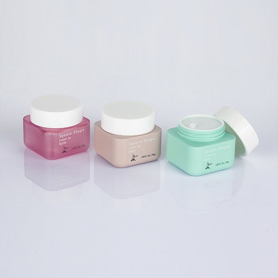 Food Grade Empty Face Cream Containers Double Wall Square 50g