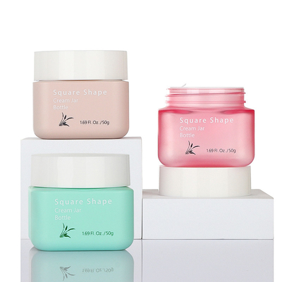 Food Grade Empty Face Cream Containers Double Wall Square 50g