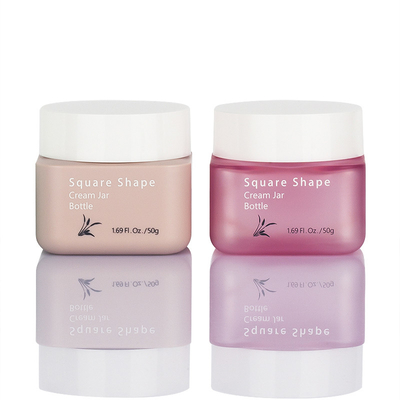 Food Grade Empty Face Cream Containers Double Wall Square 50g