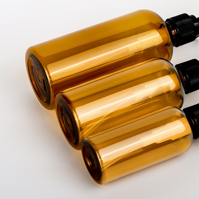 Empty 200ml 300ml Plastic Cosmetics Containers Packaging Luxury Amber Shampoo Lotion Pump Bottle