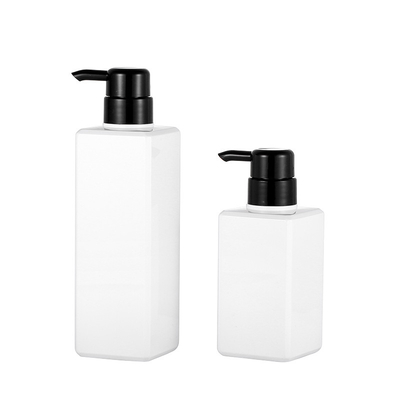 Empty Cosmetic Lotion Bottle 200ml Square Shape 61mm Width With 42mm Pump