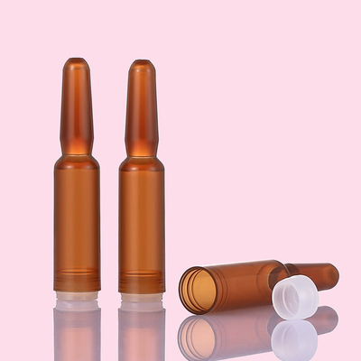 Amber Plastic Serum Vials Ampoule For Cosmetic Essence 1ml Capacity