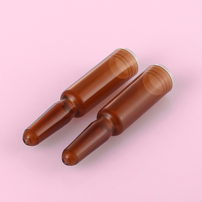 Amber Plastic Serum Vials Ampoule For Cosmetic Essence 1ml Capacity