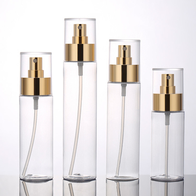 Round Empty Cosmetic Spray Bottles , Luxury 4 Oz Clear Plastic Spray Bottles