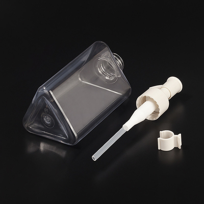 200ml Empty Airless Pump Bottle Triangle Transparent For Hair Oil